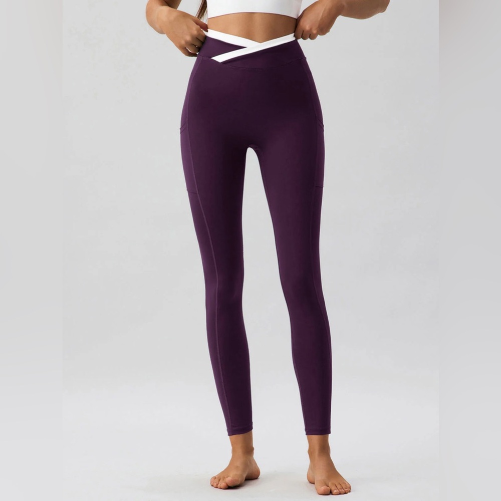 Berlook Activewear Purple Natural Waisted Leggings 25"